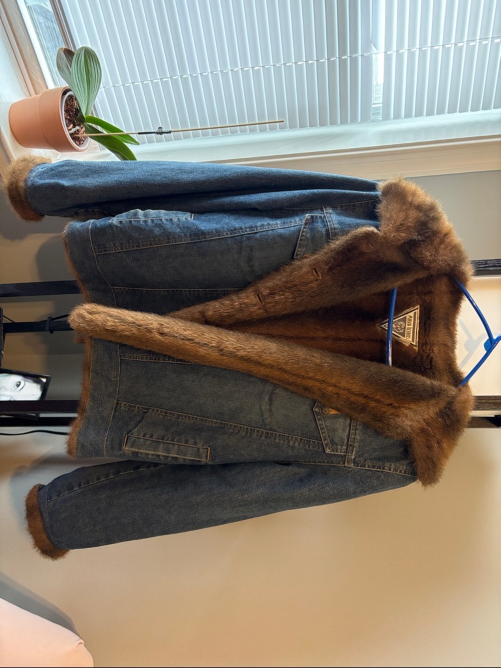 Marvin Richards Brown Faux Fur Collar Jacket